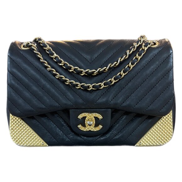 CHANEL Handbags - Chanel Chevron Quilted Rock The Corner Flap Shoulder Bag
